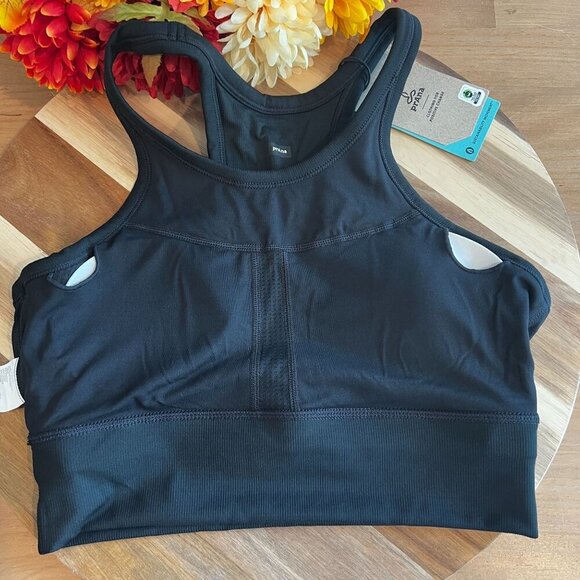 prAna Womens Becksa Bralette Knit Tank SMALL in Solid Black - Picture 3 of 7